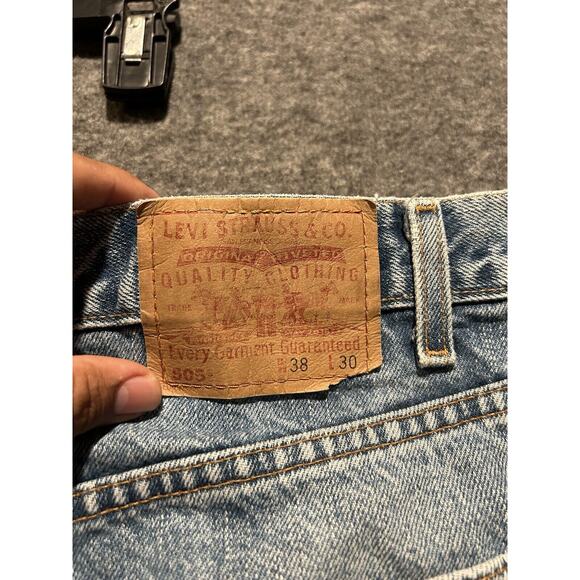 Vintage Levis Jeans Mens 38x30 White‎ Tab 505 Regular Fit Straight Leg 2000s - Picture 5 of 8